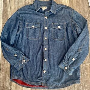 Duluth Barn Jacket Coat Fleece Lined Denim Custom Made Indian Nickel Snaps
